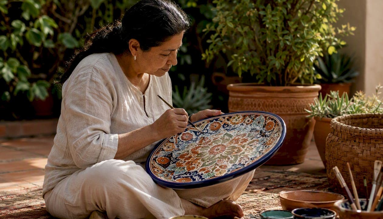 Handcrafted Mexican Platter Plates for Luxury Decor