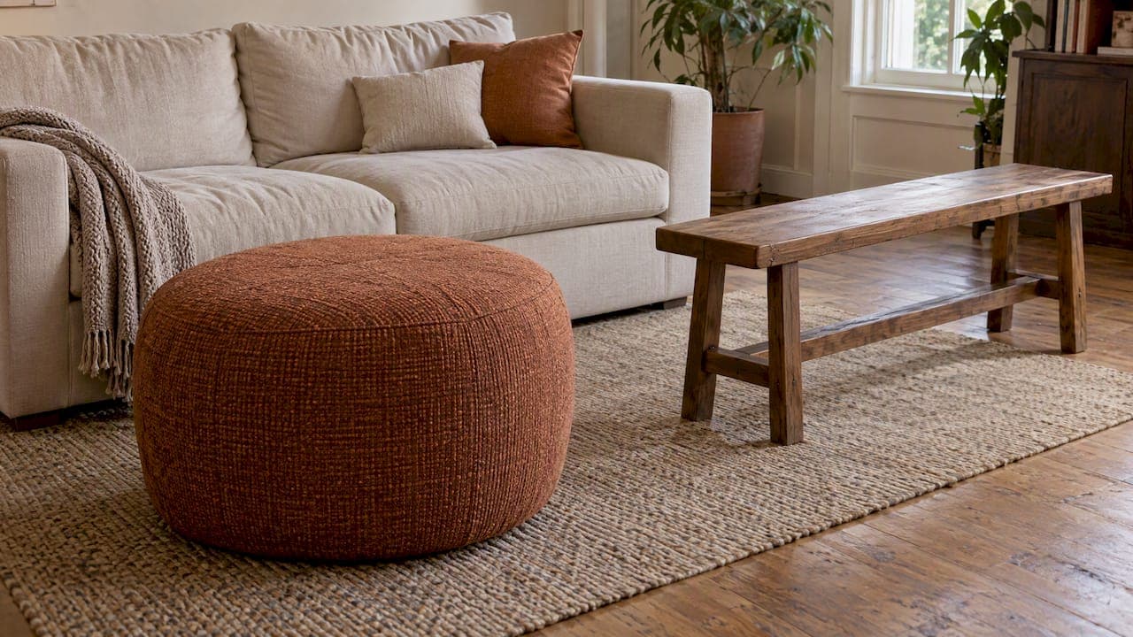 Room by Room Ottoman vs Bench: Use 1 to 3 Inch and Two Thirds Rules