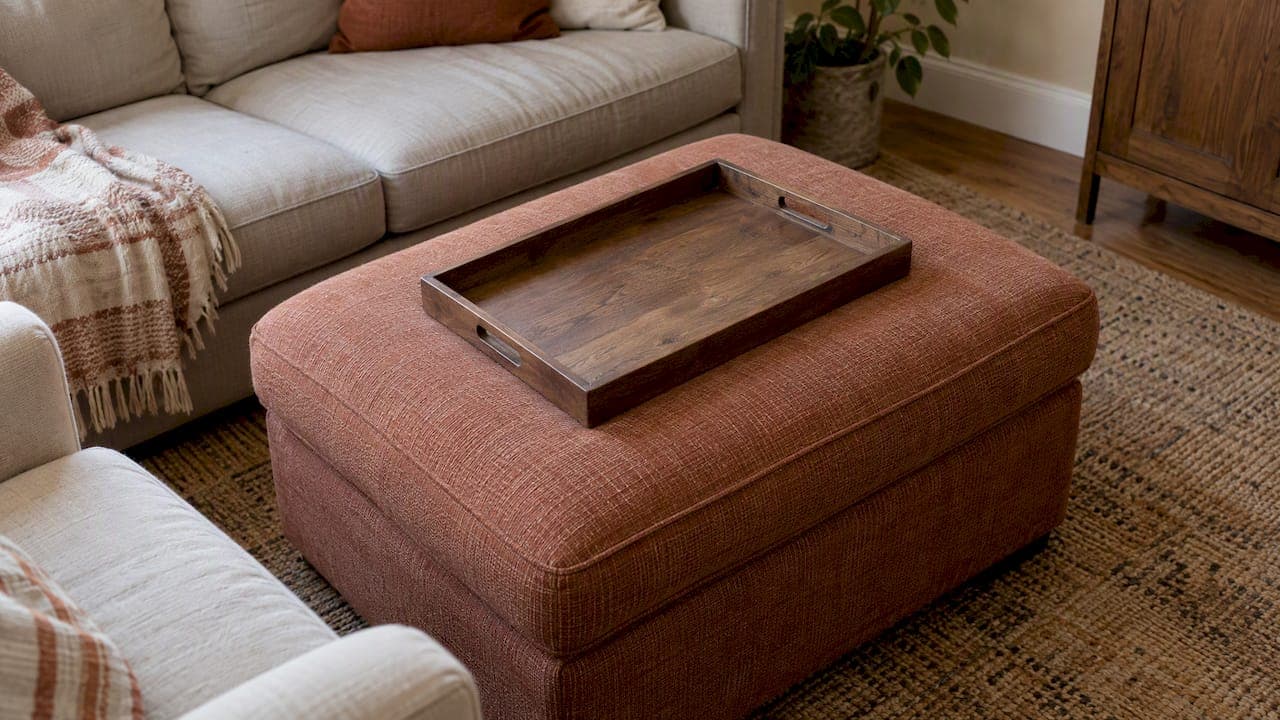 Ottoman Tray Size: Two Thirds and the 1 to 3 Inch Rule